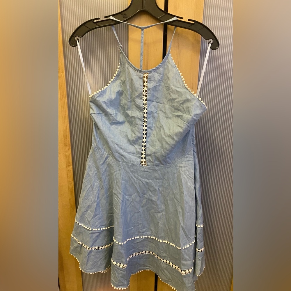 LF chambray halter mini dress on blue color Size XS NTW *FLAWED